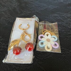 Cherry and Flower Keychains